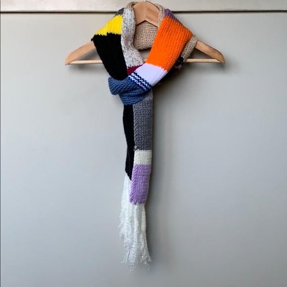 $20/2 Color-blocking Scarf Unisex Cable Knit - Picture 2 of 9